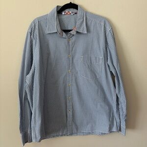 Boden Gingham Blue Dress Shirt XL
